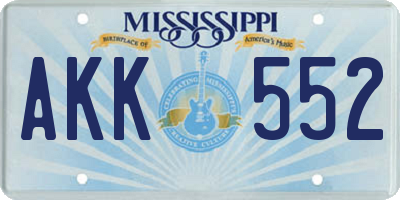 MS license plate AKK552