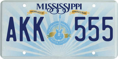 MS license plate AKK555