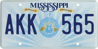 MS license plate AKK565
