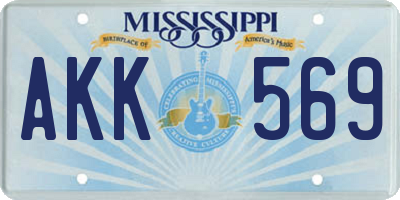 MS license plate AKK569