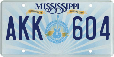 MS license plate AKK604