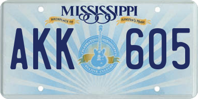 MS license plate AKK605