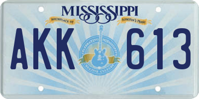 MS license plate AKK613