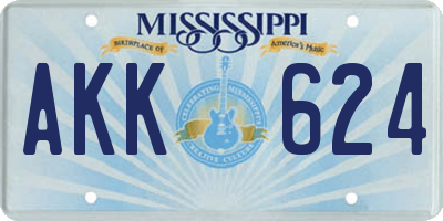 MS license plate AKK624