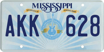 MS license plate AKK628