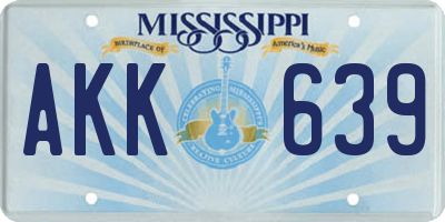 MS license plate AKK639