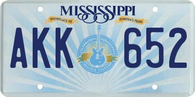 MS license plate AKK652
