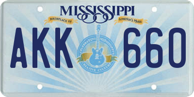 MS license plate AKK660