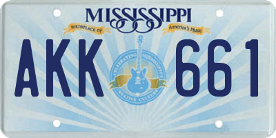 MS license plate AKK661