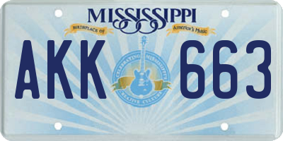MS license plate AKK663