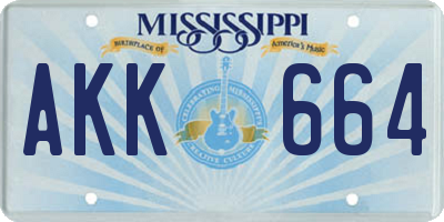 MS license plate AKK664