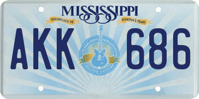 MS license plate AKK686