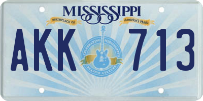 MS license plate AKK713