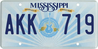 MS license plate AKK719