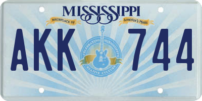 MS license plate AKK744