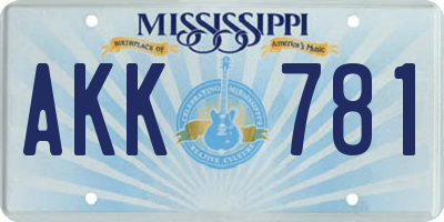 MS license plate AKK781