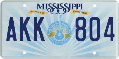 MS license plate AKK804