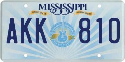 MS license plate AKK810