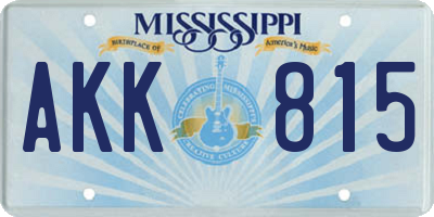 MS license plate AKK815