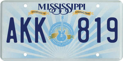 MS license plate AKK819