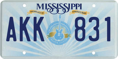 MS license plate AKK831