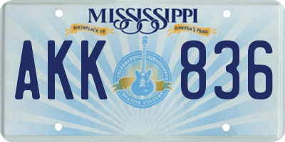 MS license plate AKK836