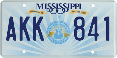 MS license plate AKK841