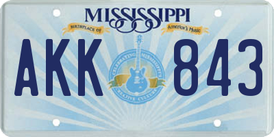 MS license plate AKK843