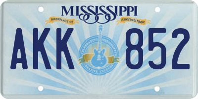 MS license plate AKK852