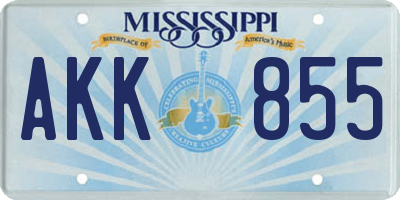 MS license plate AKK855