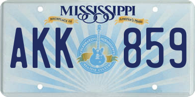 MS license plate AKK859