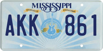 MS license plate AKK861