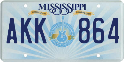 MS license plate AKK864