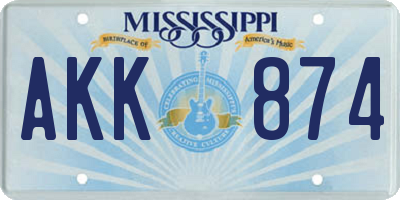 MS license plate AKK874