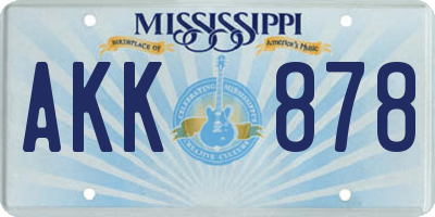 MS license plate AKK878