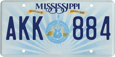 MS license plate AKK884