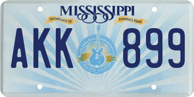 MS license plate AKK899