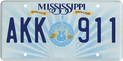 MS license plate AKK911