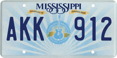 MS license plate AKK912