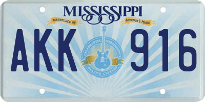 MS license plate AKK916
