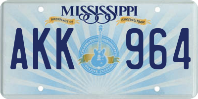 MS license plate AKK964