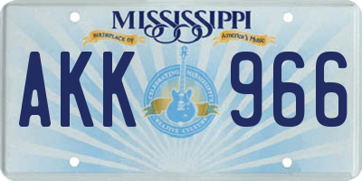 MS license plate AKK966