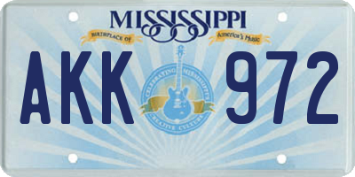 MS license plate AKK972