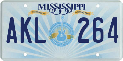 MS license plate AKL264