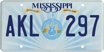 MS license plate AKL297