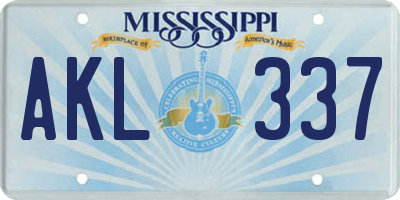 MS license plate AKL337