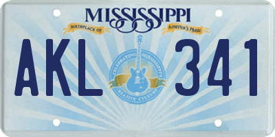 MS license plate AKL341