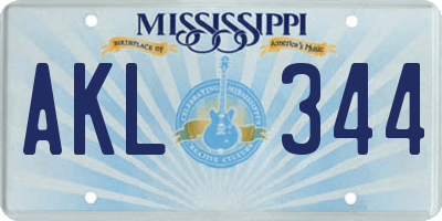 MS license plate AKL344