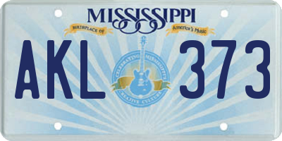 MS license plate AKL373