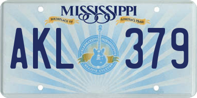 MS license plate AKL379